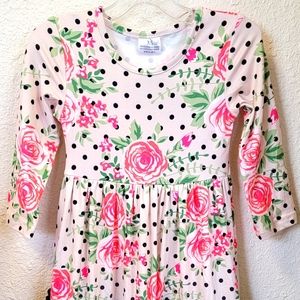 BRAND NEW BOUTIQUE Tan color kids long sleeve maxi dress with triple ruffle